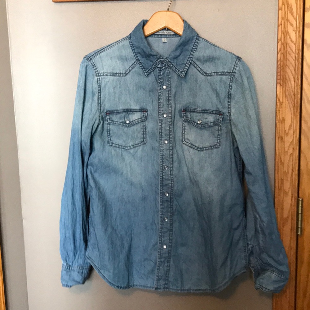 Charlotte Russe denim snap shirt S